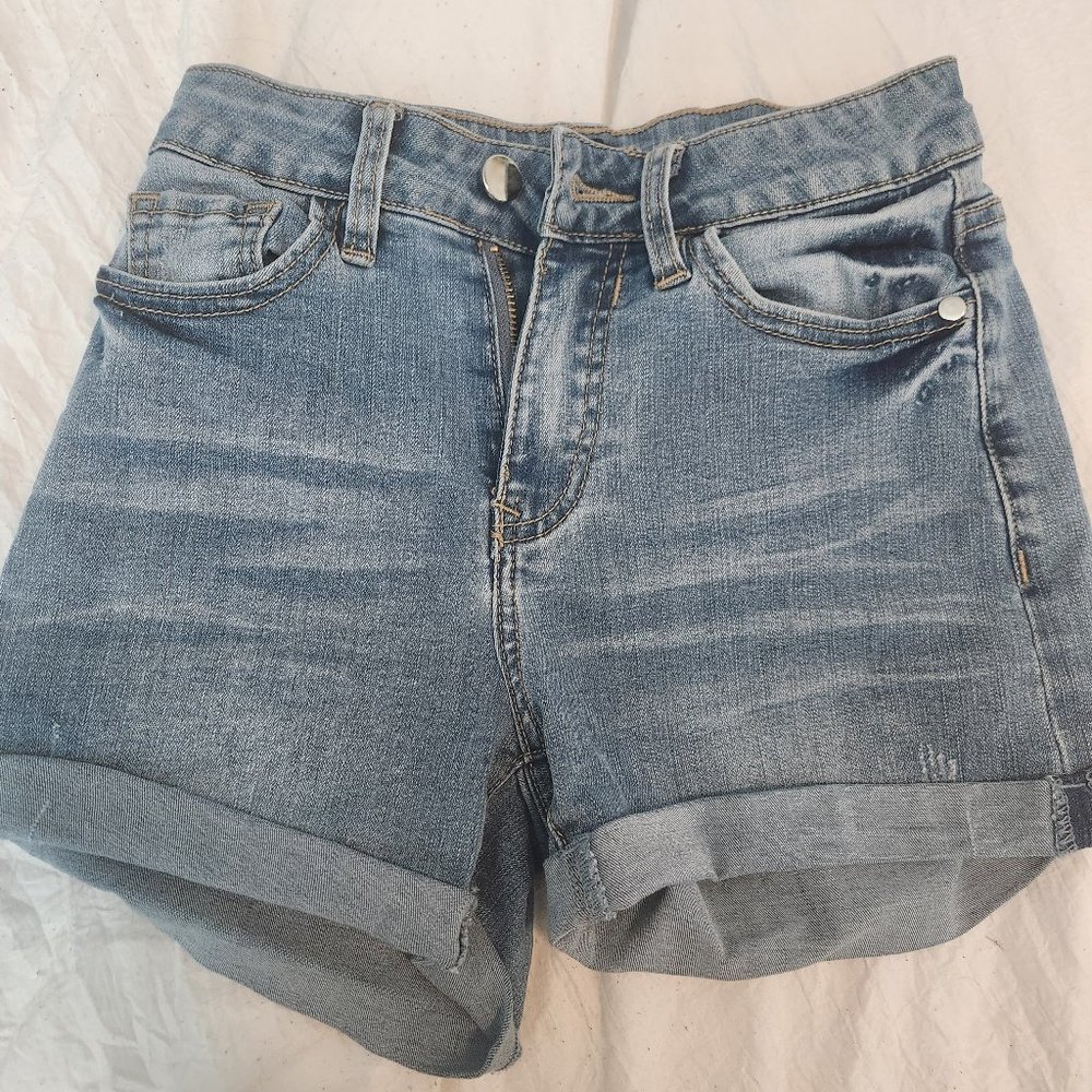 Medium Wash Denim Short Shorts